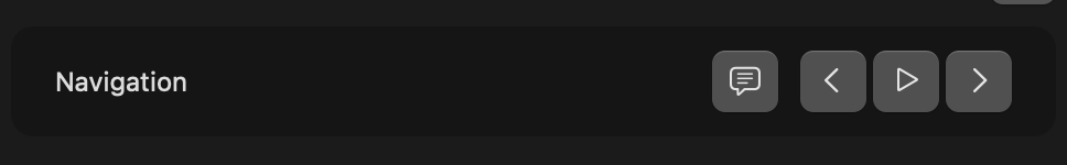 Navigation bar example, that shows left/right and play buttons that are in the accessibility inspector